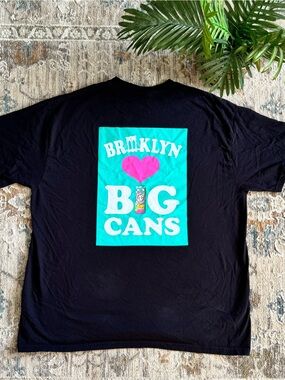 Brooklyn Arizona Big Cans Graphic Tee - Black with Teal & Pink Print